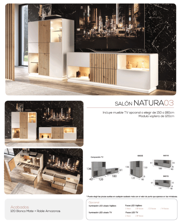 Blanco Mate Natura 03 Vitrine p13551 By ESF Furniture 8