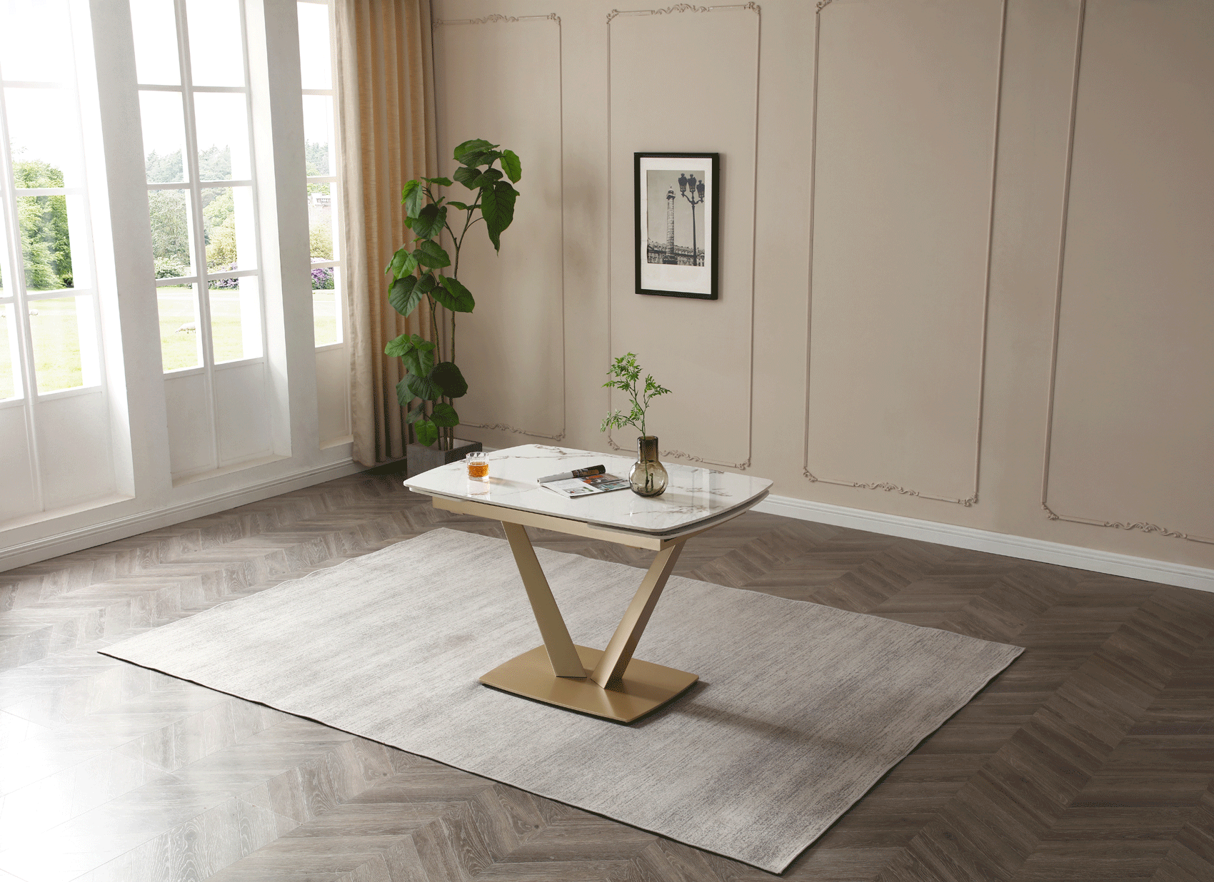 109 Golden Dining Table p13236 By ESF Furniture
