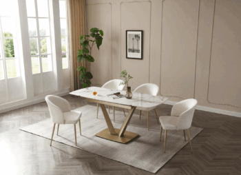 Table Golden with Chairs