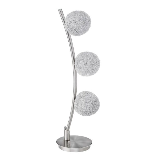 Satin Nickel Curved Table Lamp, 3 Balls Night Light Jalen Collection By homelegence 5