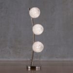 Satin Nickel Curved Table Lamp, 3 Balls Night Light Jalen Collection By homelegence Lighting Mobilia Cleopatra 8 Satin Nickel Curved Table Lamp, 3 Balls Night Light Jalen Collection By homelegence 8
