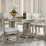 Silver Grey 7 PCs Dining Table Set HD-5800GR By Homey Design 14