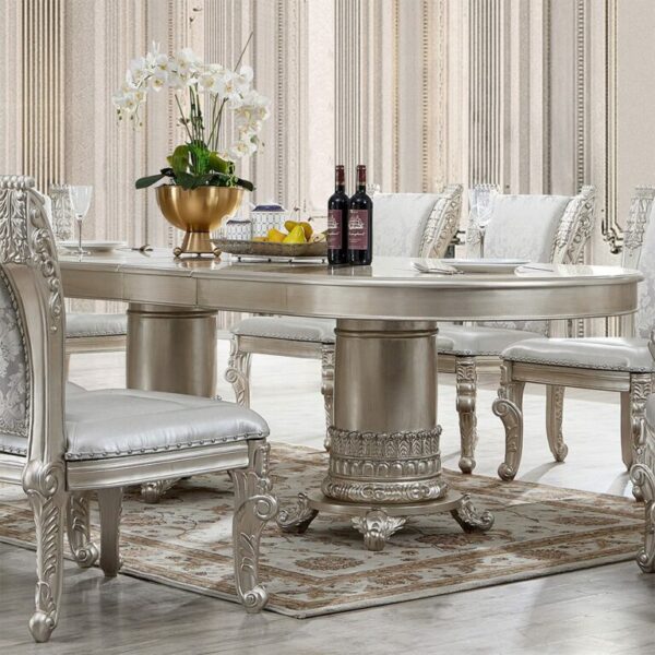 Silver Grey 7 PCs Dining Table Set HD-5800GR By Homey Design 9