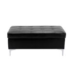 Black Barrington Collection Ottoman By Homelegance Benches and Ottomans Mobilia Cleopatra 9 Black Barrington Collection Ottoman By Homelegance 9