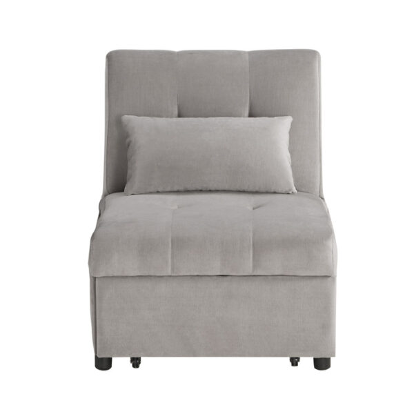 Brownish Gray Exposed feet with faux wood Garrell Collection Lift Top Storage Bench with Pull-out Bed By Homelegance 12
