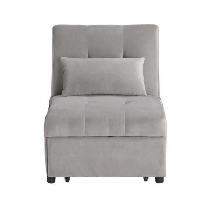 Brownish Gray Exposed feet with faux wood Garrell Collection Lift Top Storage Bench with Pull-out Bed By Homelegance