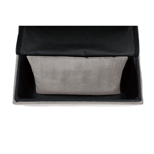 Brownish Gray Exposed feet with faux wood Garrell Collection Lift Top Storage Bench with Pull-out Bed By Homelegance 18