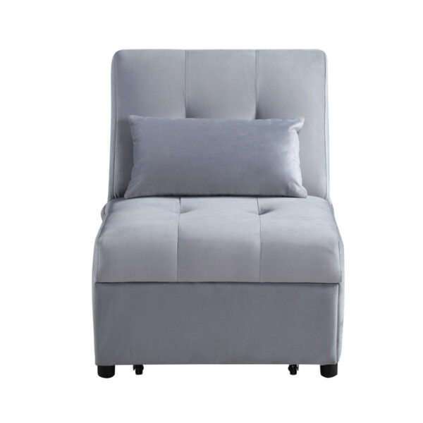 Gray Exposed feet with faux wood Garrell Collection Lift Top Storage Bench with Pull-out Bed By Homelegance 14