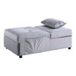 Gray Exposed feet with faux wood Garrell Collection Lift Top Storage Bench with Pull-out Bed By Homelegance 26