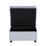 Gray Exposed feet with faux wood Garrell Collection Lift Top Storage Bench with Pull-out Bed By Homelegance 27
