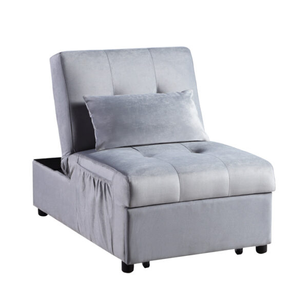 Gray Exposed feet with faux wood Garrell Collection Lift Top Storage Bench with Pull-out Bed By Homelegance 17