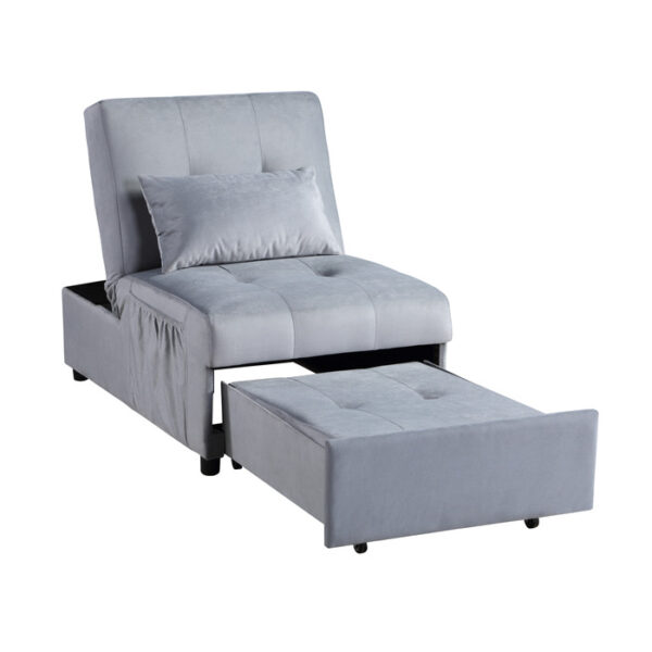 Gray Exposed feet with faux wood Garrell Collection Lift Top Storage Bench with Pull-out Bed By Homelegance 19