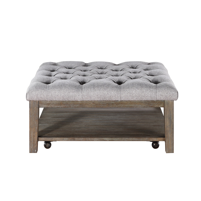 Gray Roseboro Collection Cocktail Ottoman By Homelegance
