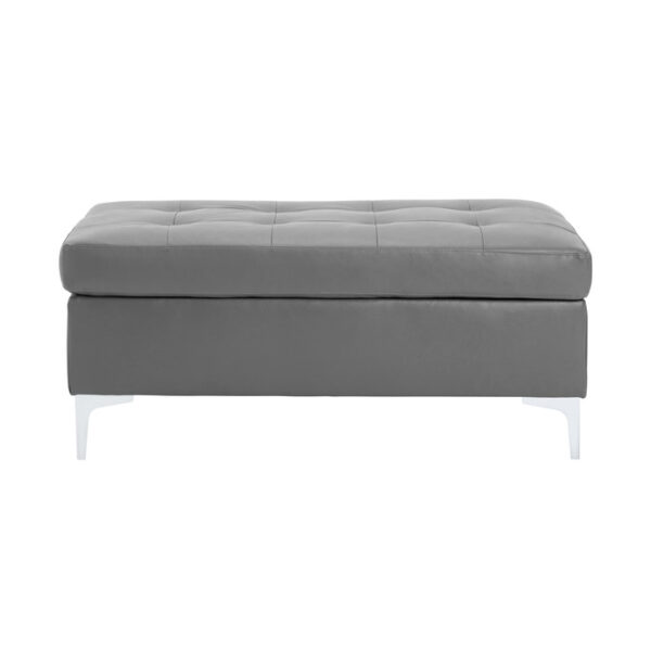 Gray Siver Metal Barrington Collection Ottoman By Homelegance 6