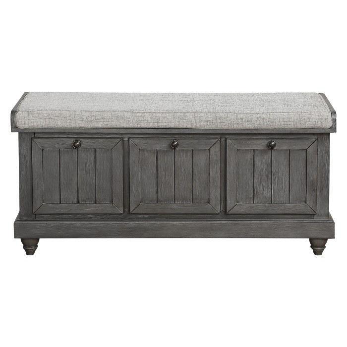 Distressed dark gray Woodwell CollectionBench By Homelegance