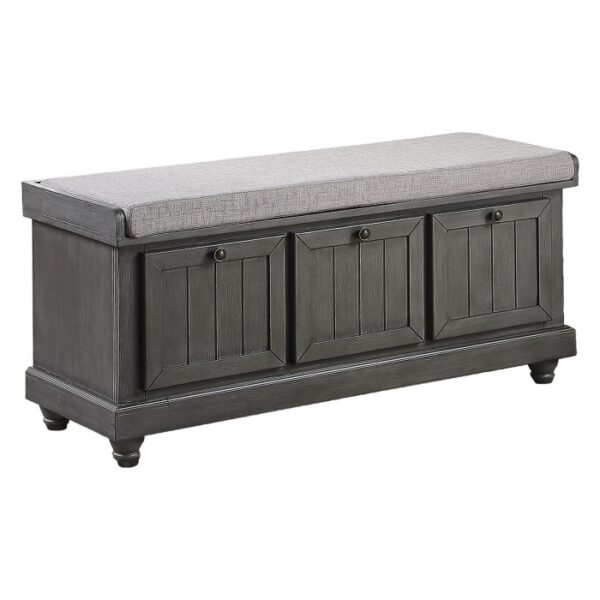 Distressed dark gray Woodwell CollectionBench By Homelegance 9