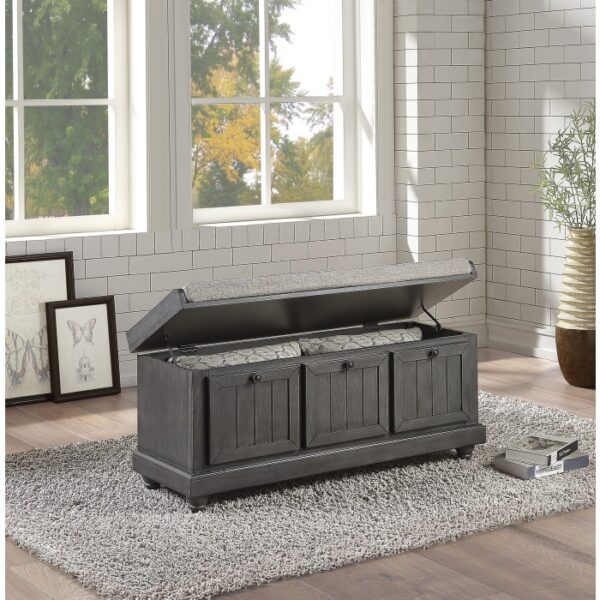 Distressed dark gray Woodwell CollectionBench By Homelegance 11