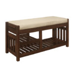 Dark Walnut Talmadge Collection Bench By Homelegance 16
