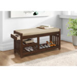 Dark Walnut Talmadge Collection Bench By Homelegance 18