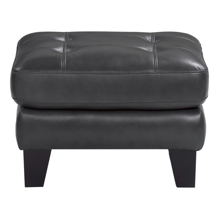 Burgundy wood dark gray Spivey Collection Ottoman By Homelegance