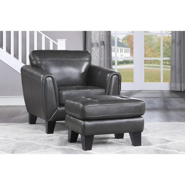 Burgundy wood dark gray Spivey Collection Ottoman By Homelegance 11