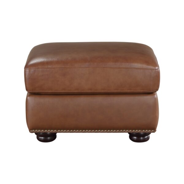 Exposed wood feet with espresso Camel brown Attleboro Collection Ottoman By Homelegance 8