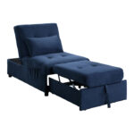 Exposed feet with faux wood blue Garrell Collection Lift Top Storage Bench with Pull-out Bed By Homelegance Benches and Ottomans Mobilia Cleopatra 26 Exposed feet with faux wood blue Garrell Collection Lift Top Storage Bench with Pull-out Bed By Homelegance 26