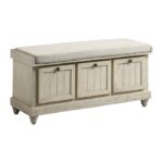 Distressed white Beige Woodwell Collection Bench By Homelegance Benches and Ottomans Mobilia Cleopatra 14 Distressed white Beige Woodwell Collection Bench By Homelegance 14