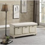 Distressed white Beige Woodwell Collection Bench By Homelegance Benches and Ottomans Mobilia Cleopatra 15 Distressed white Beige Woodwell Collection Bench By Homelegance 15