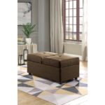 Brown Storage Ottoman/Chair Denby Collection By Homelegance Benches and Ottomans Mobilia Cleopatra 19 Brown Storage Ottoman/Chair Denby Collection By Homelegance 19