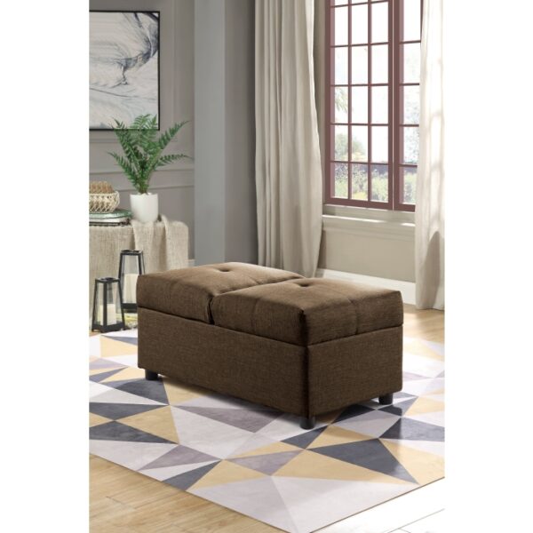 Brown Storage Ottoman/Chair Denby Collection By Homelegance 13