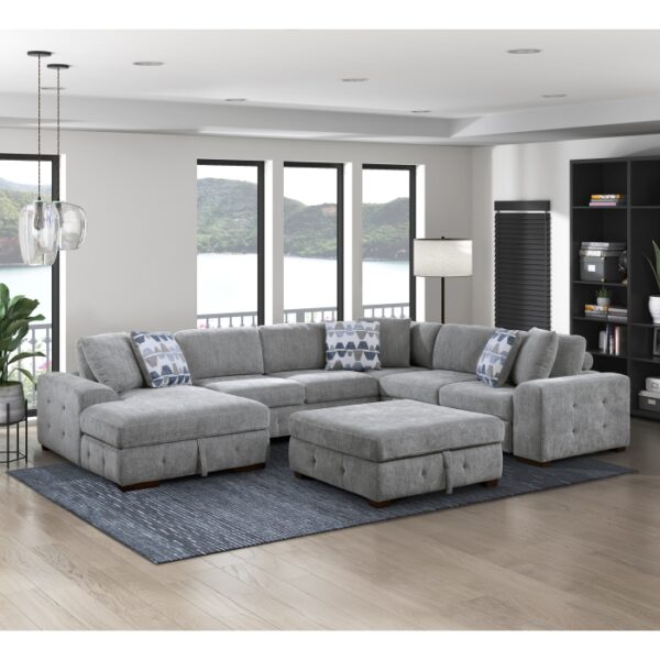 Gray 9624GY-4 Ottoman/Storage By Homelegance 11