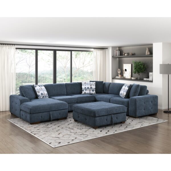 Blue 9624GY-4 Ottoman/Storage By Homelegance 11
