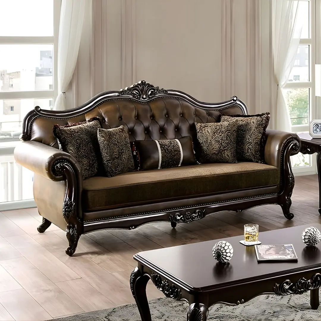 Brown Ensenada Sofa Fm65003Br-Sf By Furniture Of America | Mobilia Cleopatra 3 Brown Ensenada Sofa FM65003BR-SF By Furniture Of America - Image 1