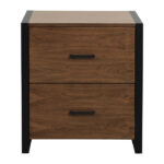 walnut finish and rustic black metal finish Sedley Collection File Cabinet By homelegance 13