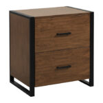 walnut finish and rustic black metal finish Sedley Collection File Cabinet By homelegance 14