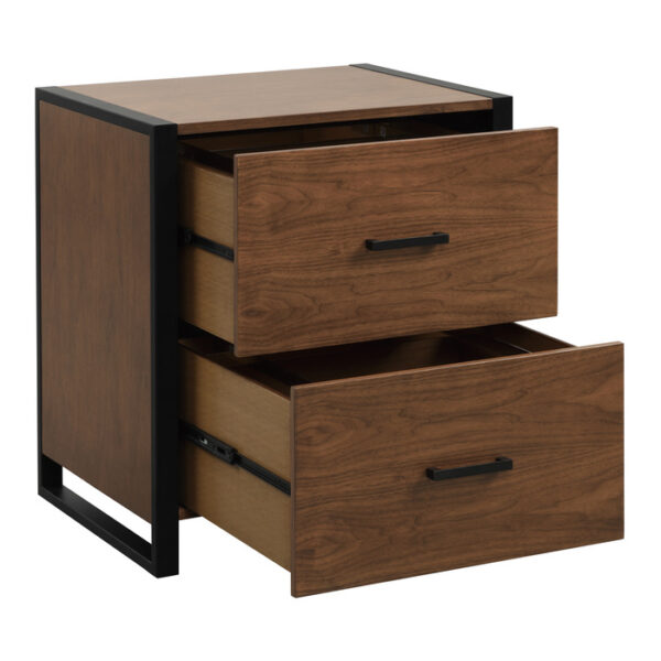 walnut finish and rustic black metal finish Sedley Collection File Cabinet By homelegance 10