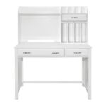 White Blanche collection Desk with hutch by homelegance Home Office Desks Mobilia Cleopatra 11 White Blanche collection Desk with hutch by homelegance 11