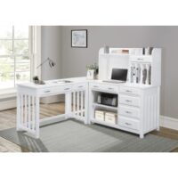 White Blanche collection Desk with hutch by homelegance - Image 2