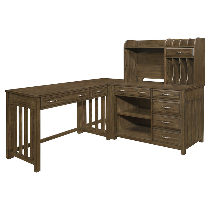 Brown Gray Blanche collection 4pc Corner Desk by homelegance 5