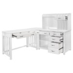 White Blanche collection 4pc Corner Desk by homelegance 8