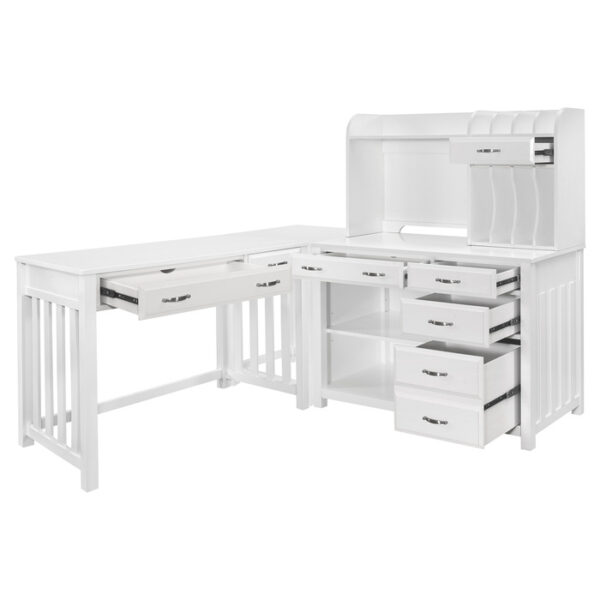 White Blanche collection 4pc Corner Desk by homelegance 6