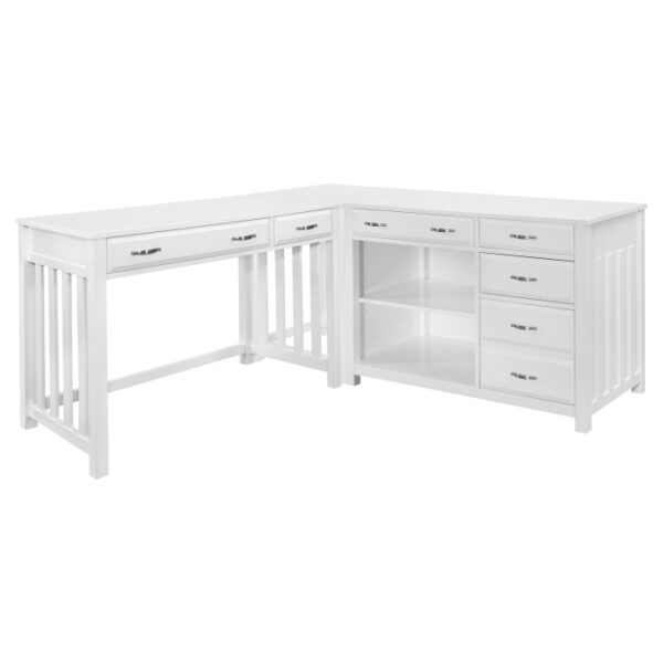 White Blanche collection 3pc Corner Desk by homelegance 6