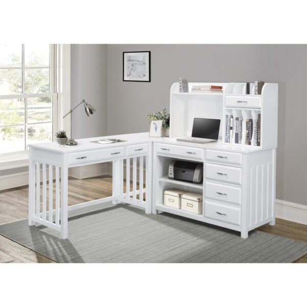 White Blanche collection 3pc Corner Desk by homelegance 7