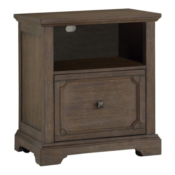 Distressed dark Oak Toulon Collection File Cabinet By homelegance 7