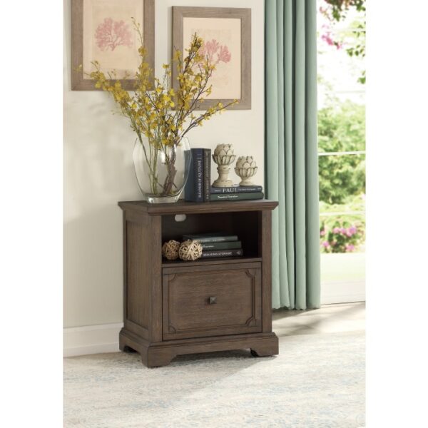 Distressed dark Oak Toulon Collection File Cabinet By homelegance 8