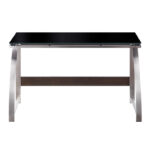 Espresso finish and brushed chrome metal Tioga Collection Desk by homelegance 11