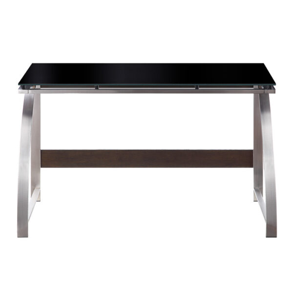 Espresso finish and brushed chrome metal Tioga Collection Desk by homelegance 7