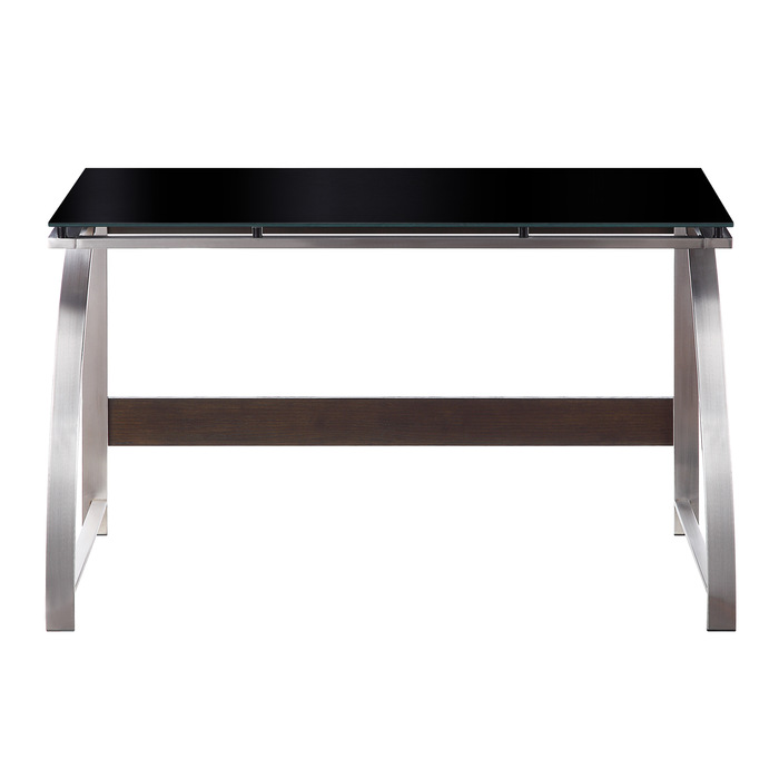 Espresso finish and brushed chrome metal Tioga Collection Desk by homelegance