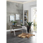 Espresso finish and brushed chrome metal Tioga Collection Desk by homelegance 12